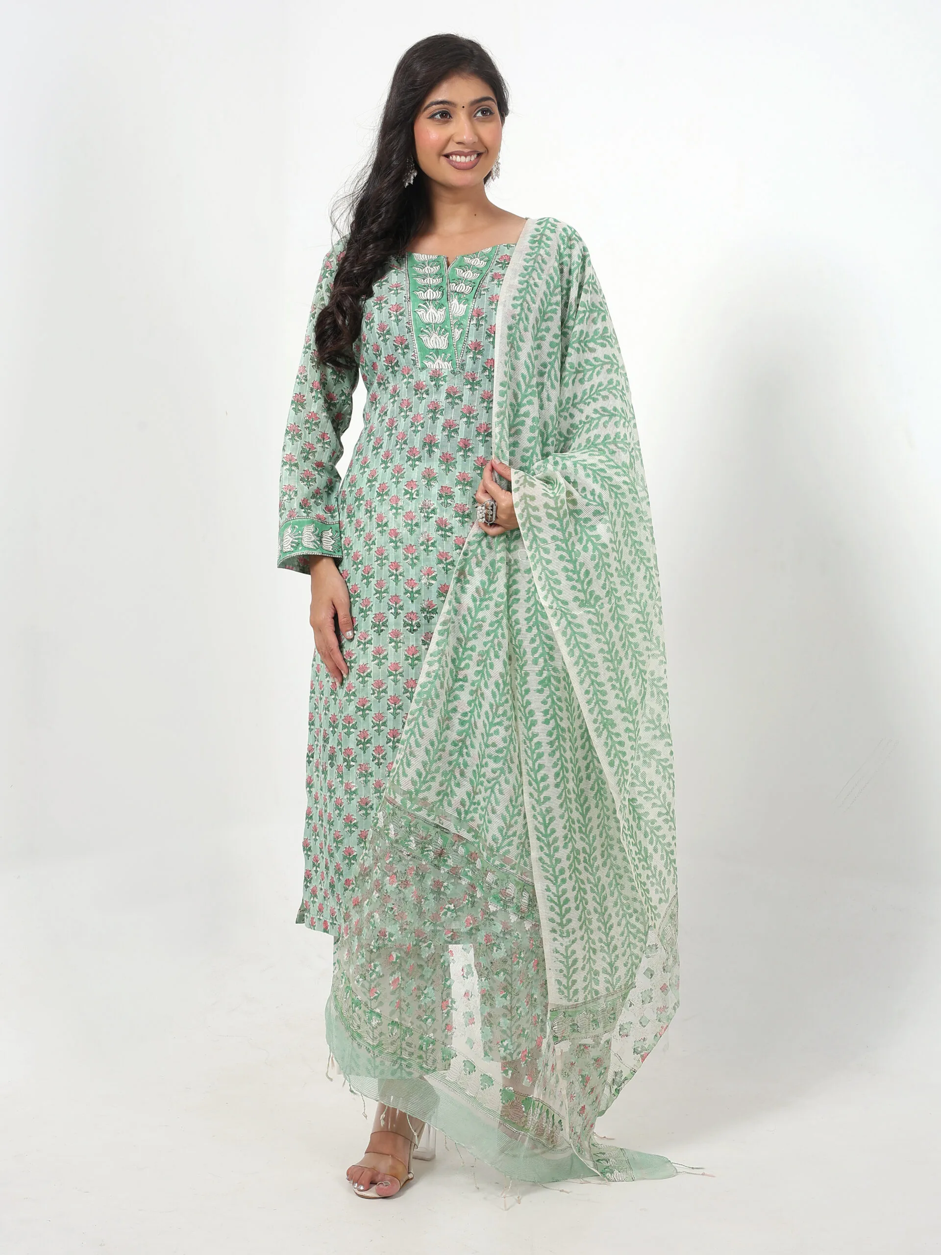 RANGRIWAZ Kurti Printed Kurta, Palazzo & Dupatta Set - Image 4