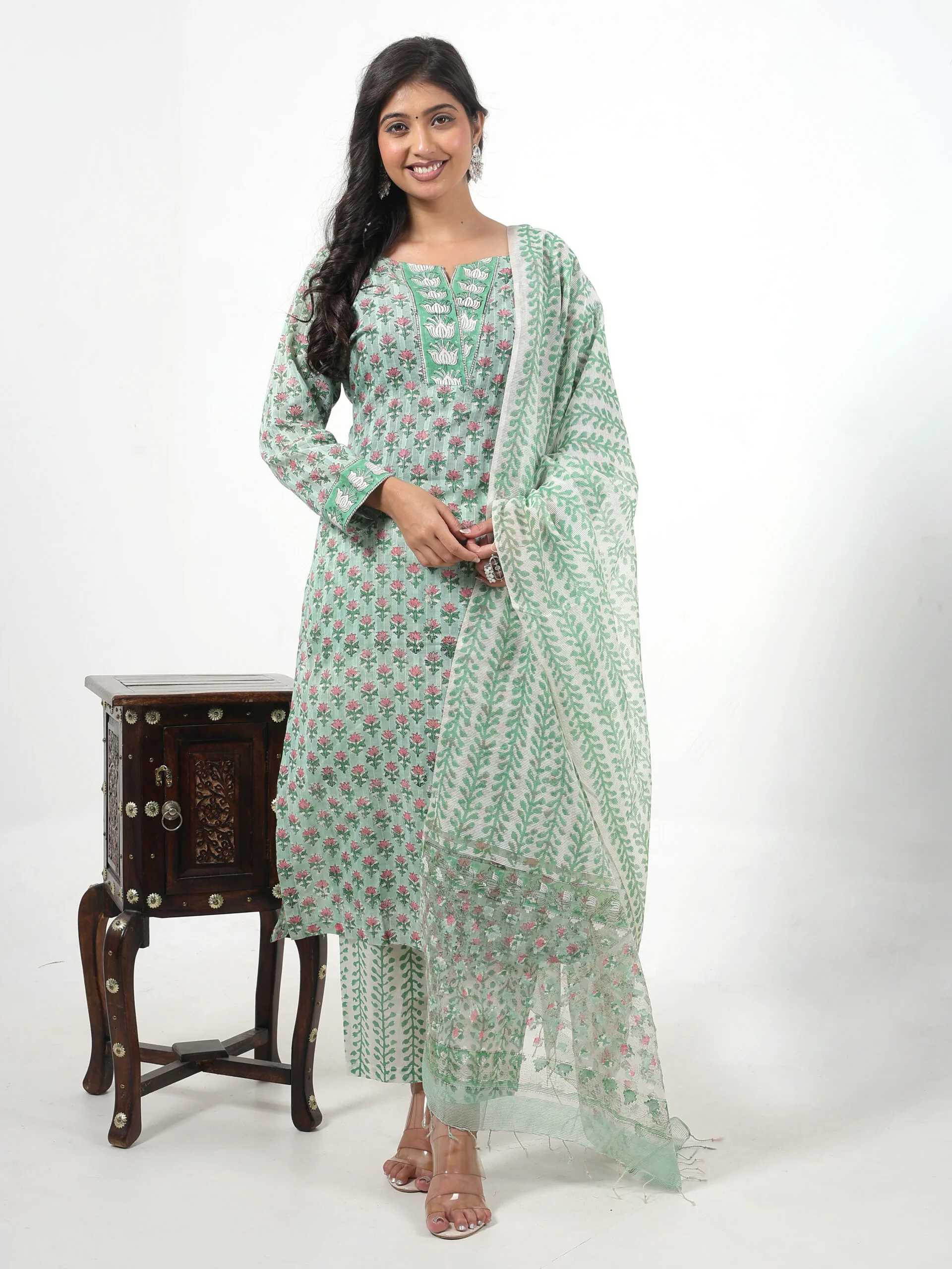 RANGRIWAZ Kurti Printed Kurta, Palazzo & Dupatta Set - Image 2
