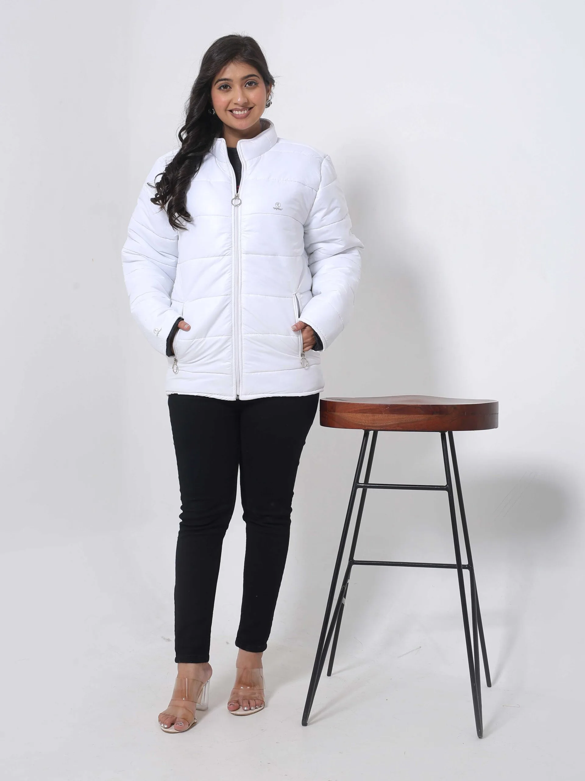 RANGRIWAZ Full Sleeve Cozy Core Heavy-Duty Winter Parka Jacket-White