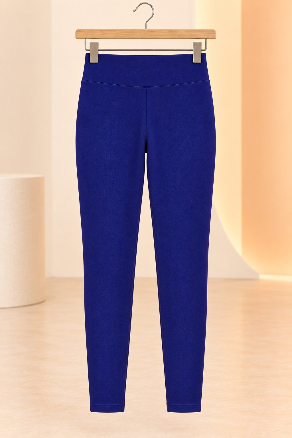 RANGRIWAZ Women Royal Blue Solid High-Rise Ankle-Length Knitted Leggings - Image 6
