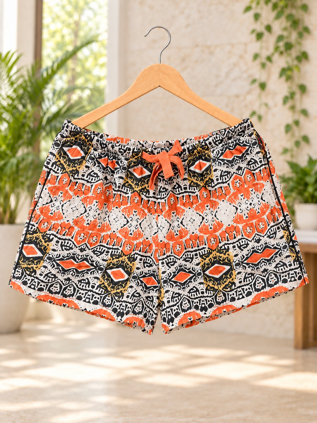 RANGRIWAZ Women Multicolour Ethnic Print Relaxed-Fit Shorts with Side Pockets - Image 7
