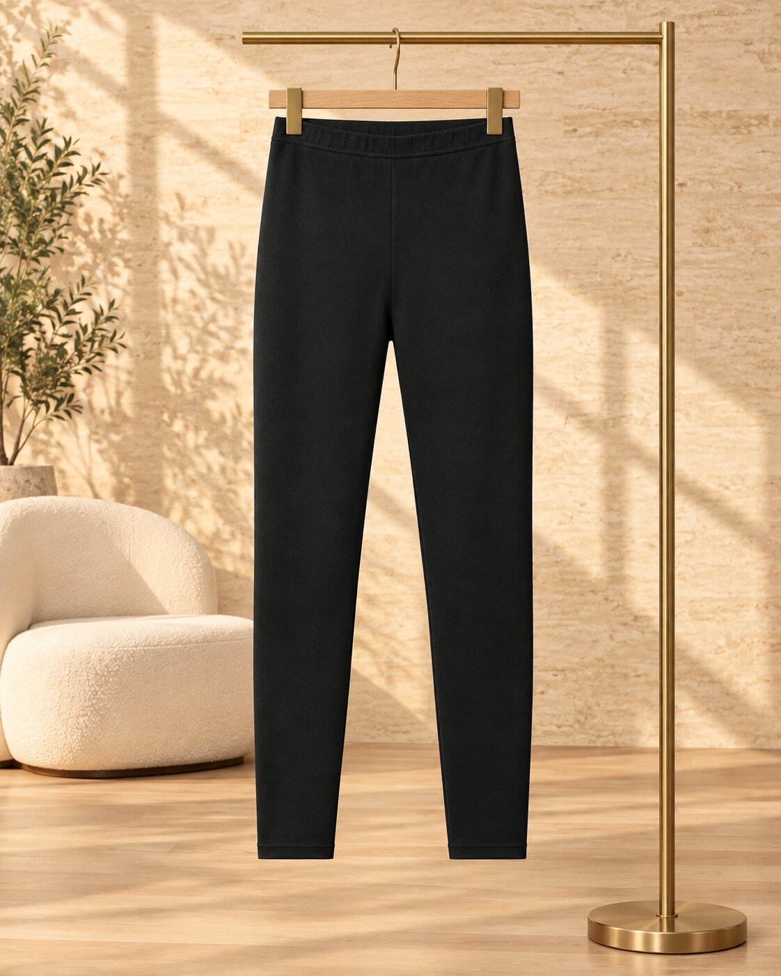 RANGRIWAZ Women Black Solid Knitted Ankle-Length Legging - Image 7