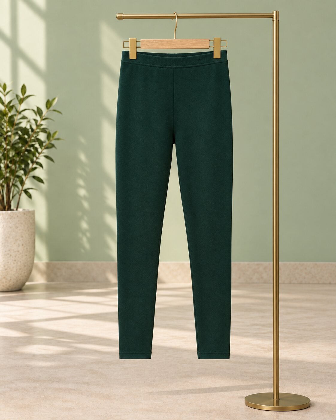 RANGRIWAZ Women Dark Green Solid Knitted Ankle-Length Legging - Image 3