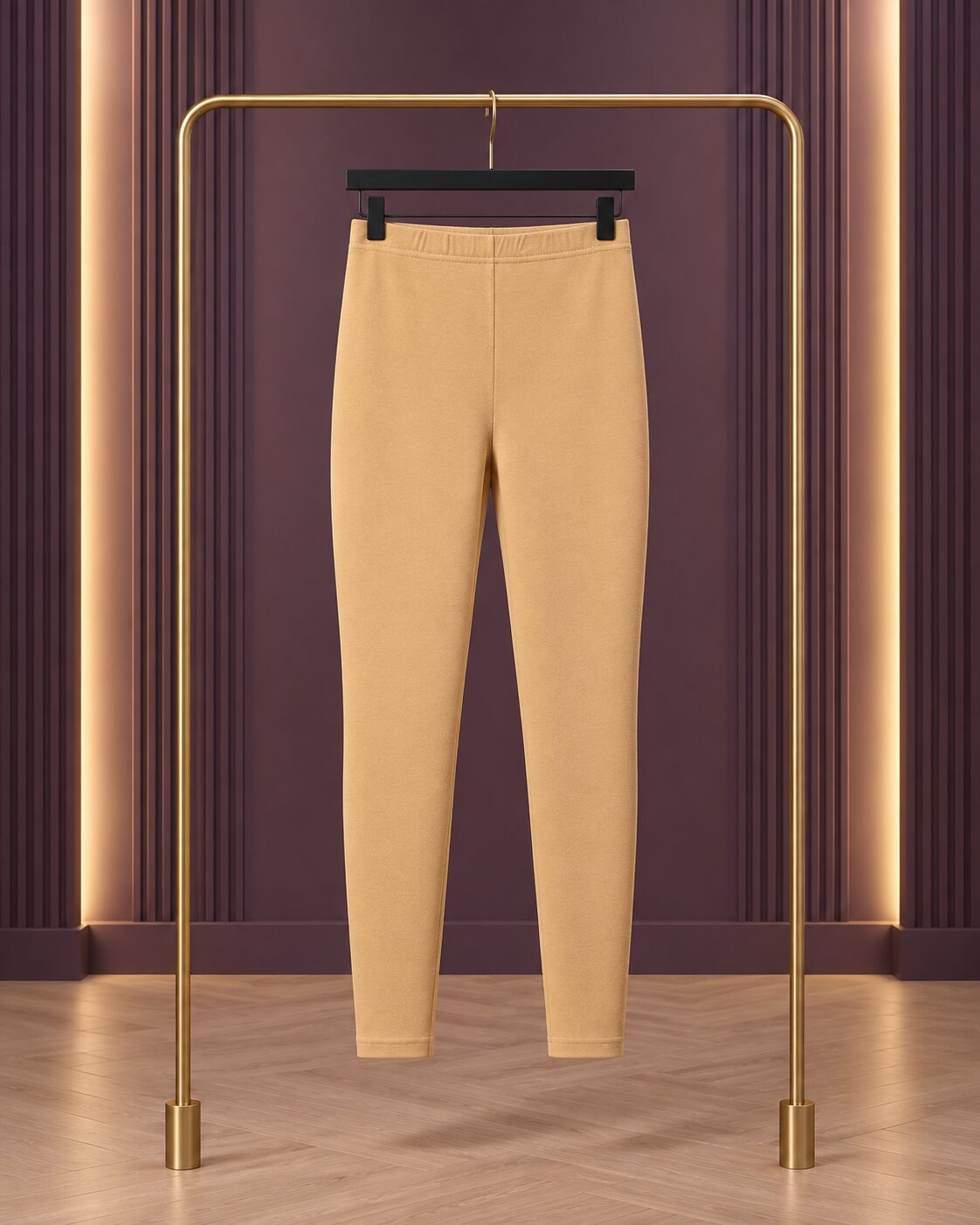 RANGRIWAZ Women Beige Solid Knitted Ankle-Length Legging - Image 7